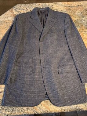 Polo by Ralph Lauren Men's Glen Plaid Sport Coat Gray/Black/Purple Wool/Cashmere